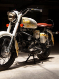 -Discuss the features of the Autumn Hues Chiffon White Royal Enfield 350